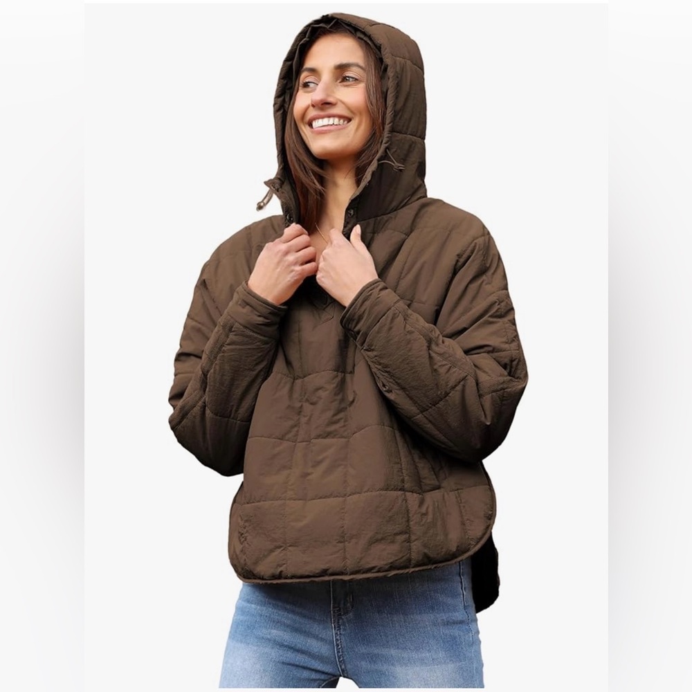 Warm puffer pull-over jacket